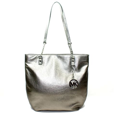 michael kors metallic purse id chain gunmetal|Michael kors metallic handbags + FREE SHIPPING .